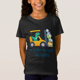 T-Shirt Crush Xth Grade Drôle dinosaure Construction Camio