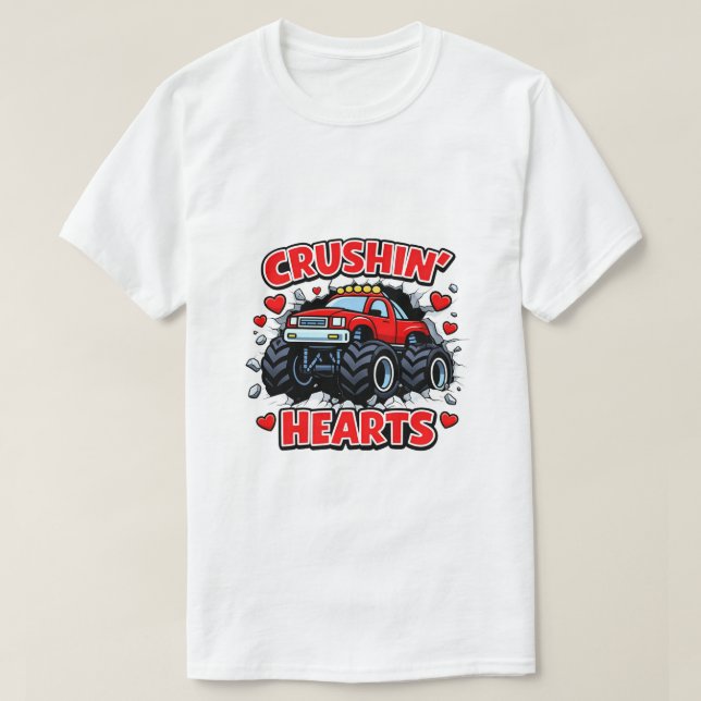 T-shirt Crushin’ Hearts Cute Truck Design (Design devant)