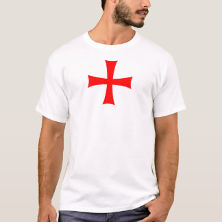 T-shirt Cruz pátea côncava vermelha tipo templária 1
