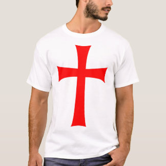 T-shirt Cruz pátea côncava vermelha tipo templária 2