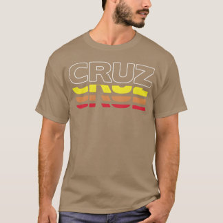 T-shirt Cruz prénom drôle vintage coucher de soleil Cruz f