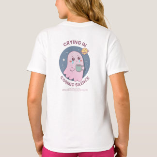 T-shirt Crying in Cosmic Silence – Cute Existential Ghost 