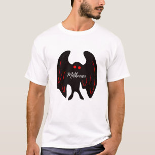 T-shirt Cryptid Mothman ailes noires, yeux rouges