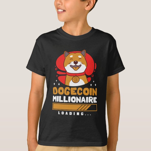 T-shirt Crypto DogeCoin Millionaire Chargement (Devant)