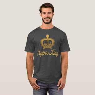 T-Shirt Crypto King en Charbon et Or