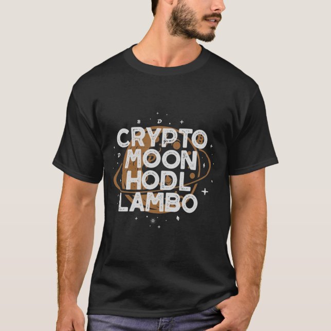 T-shirt Crypto Moon Hodl Lambo (Devant)