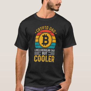 T-shirt Crypto Papa Retro Vintage Bitcoin Cryptomonnaie Di