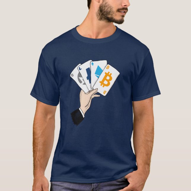 T-shirt Crypto Poker couleur main (Devant)