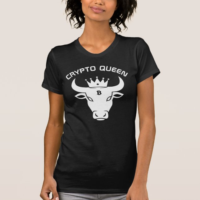 T-shirt Crypto Queen Personnalisé Noir (Devant)