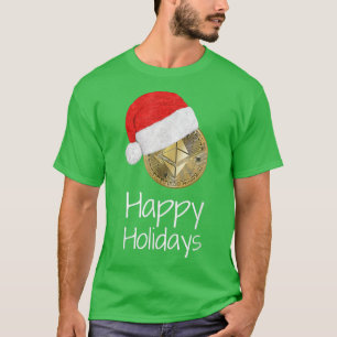 T-shirt Cryptocurrencies Ethereum Santa Hat HAPPY HOLIDAYS