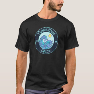 T-shirt Crystal Beach Tx Texas Souvenir Nautique Surfer Gr