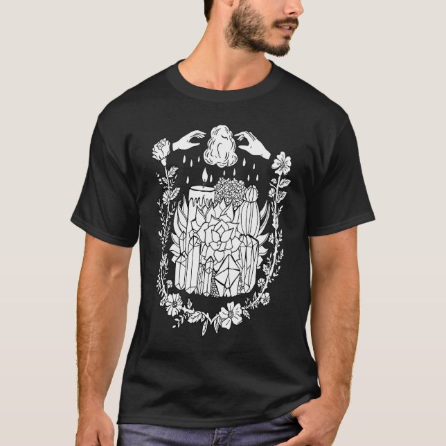 T-shirt Crystals and Succulents Witchy (Devant)