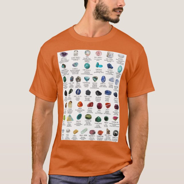 T-shirt crystals gemstones identification Premium retro (Devant)
