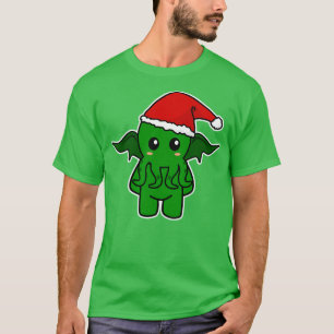 T-shirt Cthulhu Avec Un Casquette De Noël