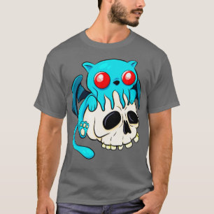 T-shirt Cthulhu Chat Cute Kawaii Cathulhu Kitten Crâne amu