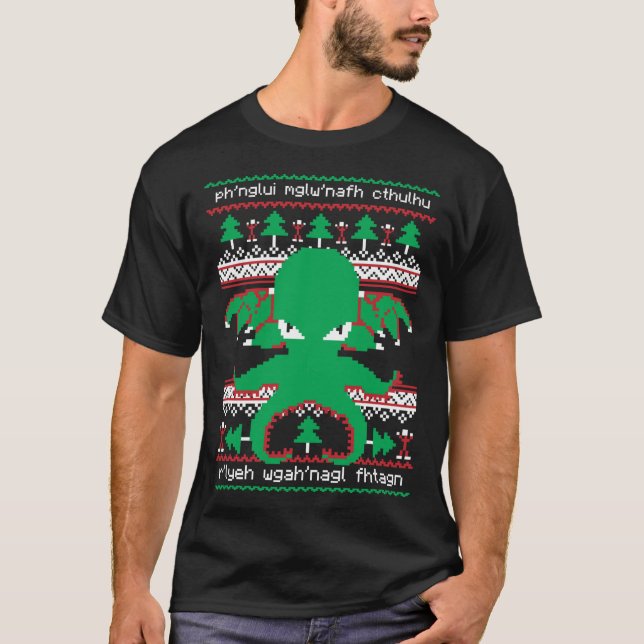 T-shirt Cthulhu Cultist Christmas Cthulhu Ugly Christmas S (Devant)