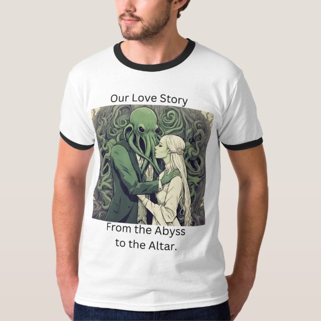 T-shirt 🦑 Cthulu et son épouse Lovecraftian (Devant)