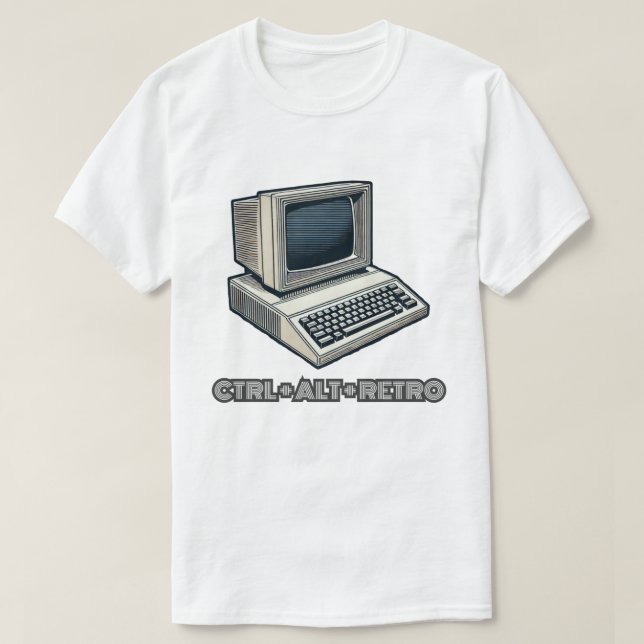 T-shirt CTRL + ALT + RETRO PC rétro (Design devant)