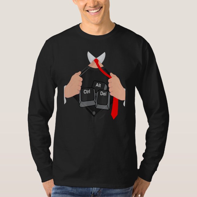 T-shirt Ctrl Alt Suppr Je Suis Un Pirate Informatique Code (Devant)