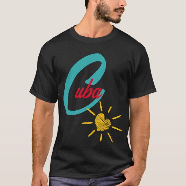 T-shirt Cuba au coeur ensoleillé (Devant)