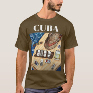 T-shirt Cuba Dominos Cigar Fedora Casquette Funny CubaCade