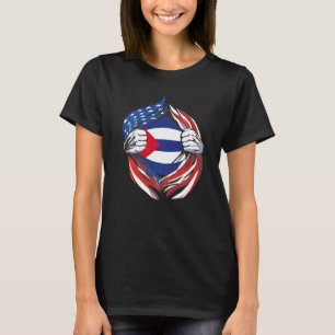 T-shirt Cuba Drapeau American Fière de mon héritage cubain