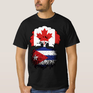 T-shirt Cuba Drapeau canadien cubain des racines de l'arbr