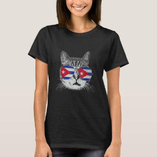 T-shirt Cuba Drapeau Cubain Racines du Pays Chat Fierté F