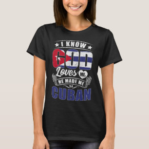T-shirt Cuba Drapeau Dieu m'aime Cubains