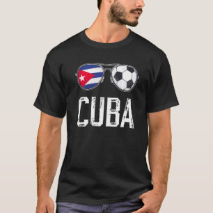 T-shirt Cuba Drapeau et football Sunglass Fan cubain