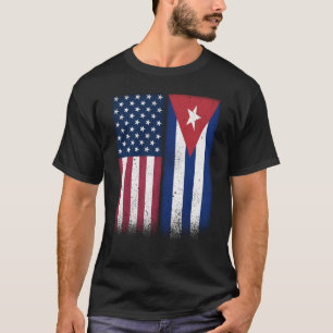 T-shirt Cuba Drapeaux cubains américains Fiers USA Cuba