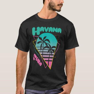 T-shirt Cuba Havana City Palm Tree Caraïbes Cuba Home Cuba