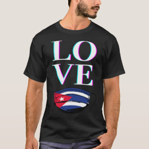 T-shirt Cuba LOVE Cubain Drapeau Masque visage LIBRE CUBA