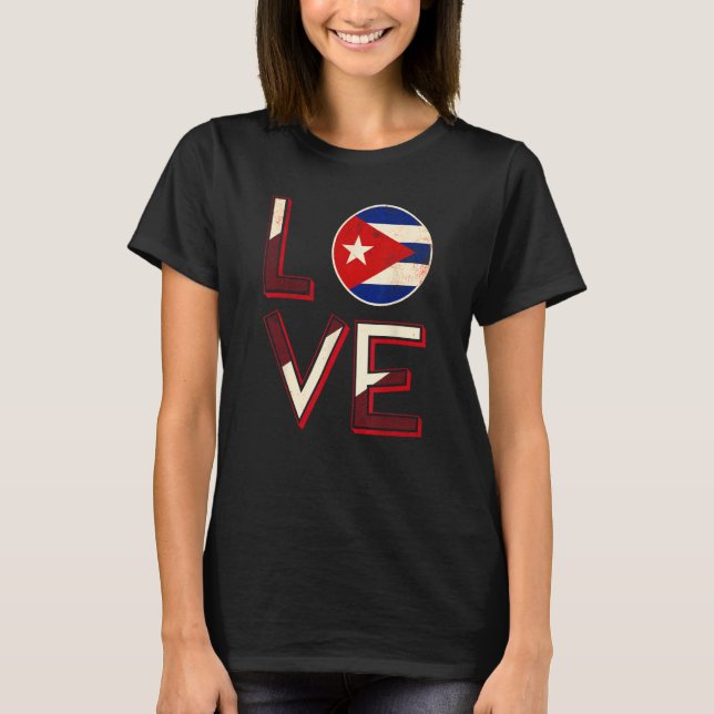 T-shirt Cuba Love Cuban Flag Havana (Devant)