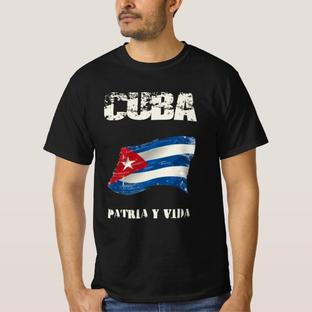 T-shirt Cuba patria y vida Liberté pour Cuba viva Cuba Lib (Devant)