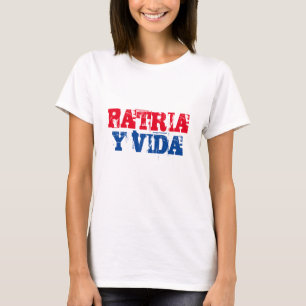 T-shirt Cuba Patria y vida SOS Cuba rouge bleu blanc