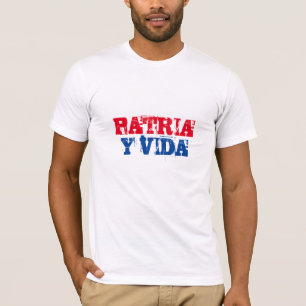 T-shirt Cuba Patria y vida SOS Cuba rouge bleu blanc