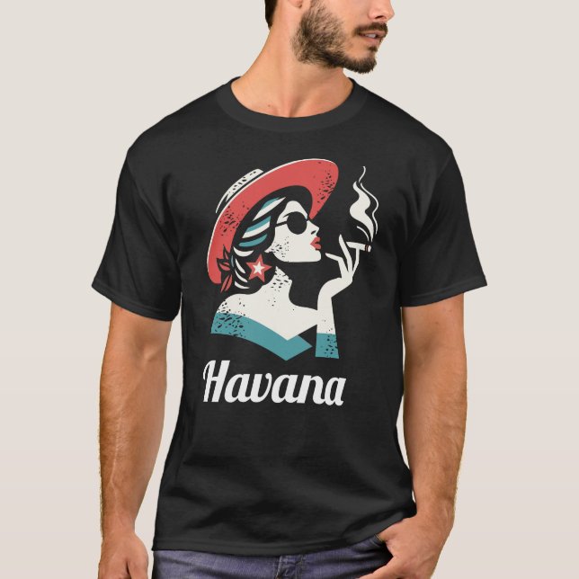 T-shirt Cuba Pays avec belle femme design (Devant)