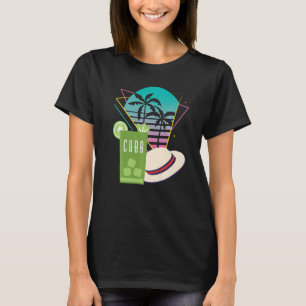 T-shirt Cuba Souvenir Havana City Palm tree Hispanique Acc