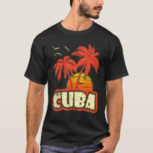 T-shirt Cuba Summer Palm Trees 80s Beach Sunset