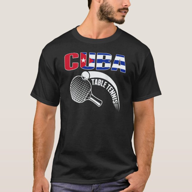 T-shirt Cuba Table Tennis   Cuban Ping Pong Supporter Spor (Devant)