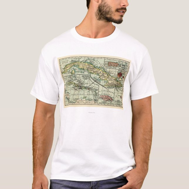 T-shirt CubaPanoramic MapCuba (Devant)
