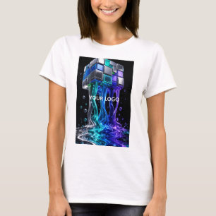 T-shirt Cube de puzzle chromé futuriste