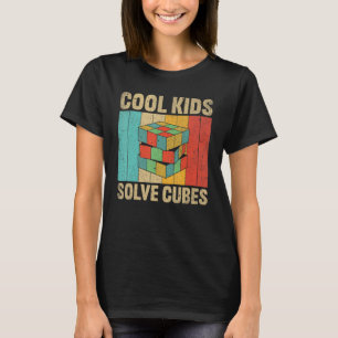 T-shirt Cube de puzzle compétitif Cool enfants résoudre cu
