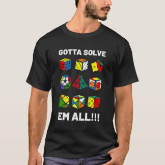 T-shirt Cube De Puzzle Compétitif Doit Résoudre Em Toute V