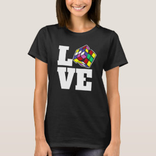 T-shirt Cube de puzzle concurrentiel Love Speed Cubing 80'