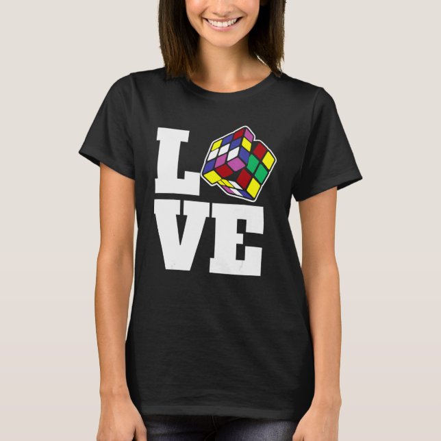 T-shirt Cube de puzzle concurrentiel Love Speed Cubing 80' (Devant)