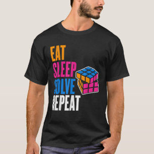T-shirt Cube de puzzle concurrentiel Manger Sleep Solve Sp
