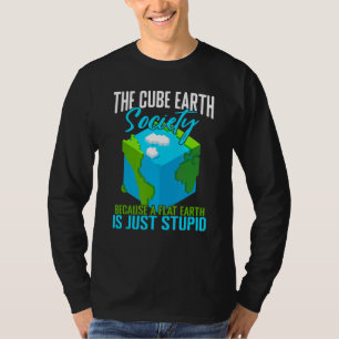 T-shirt Cube Earth Science Conspiration Terre plate