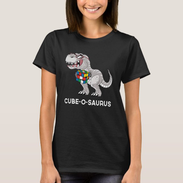 T-shirt Cube o saurus Concurrence Vitesse Cubing Dinosaur (Devant)